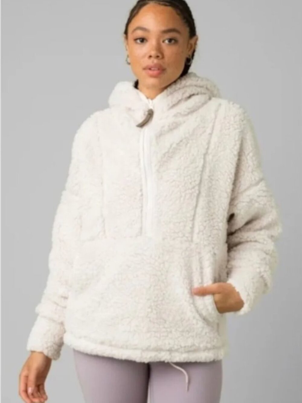 prAna Fleece Polar Escape Half Zip Plus Sherpa in Dreamdust Size 2X